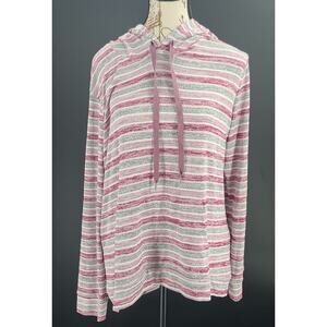 Market and Spruce Kallon knit hooded top Gray&pink Size Lg Stitch Fix cozycore
